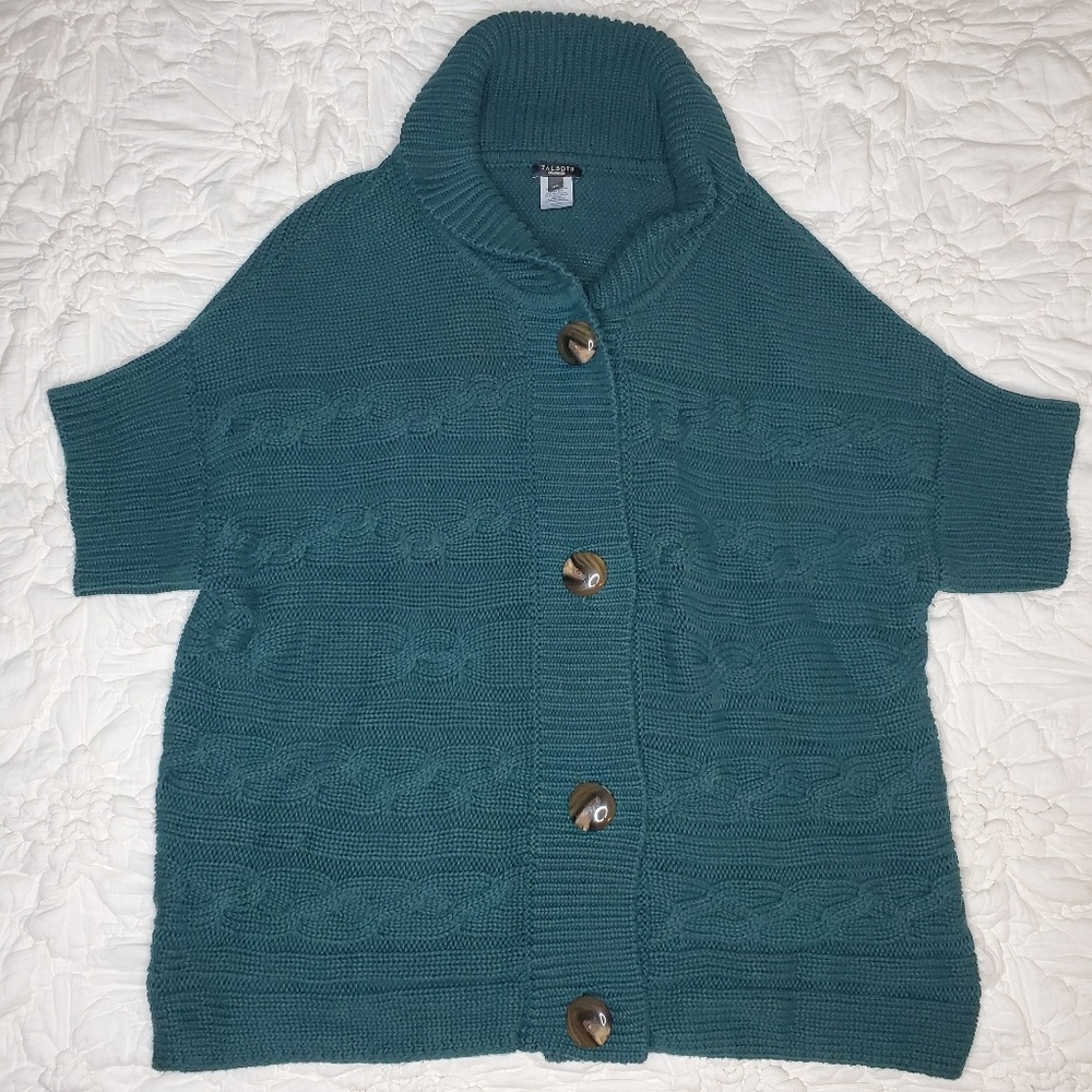Talbots Hunter Green Cable Knit Sweater